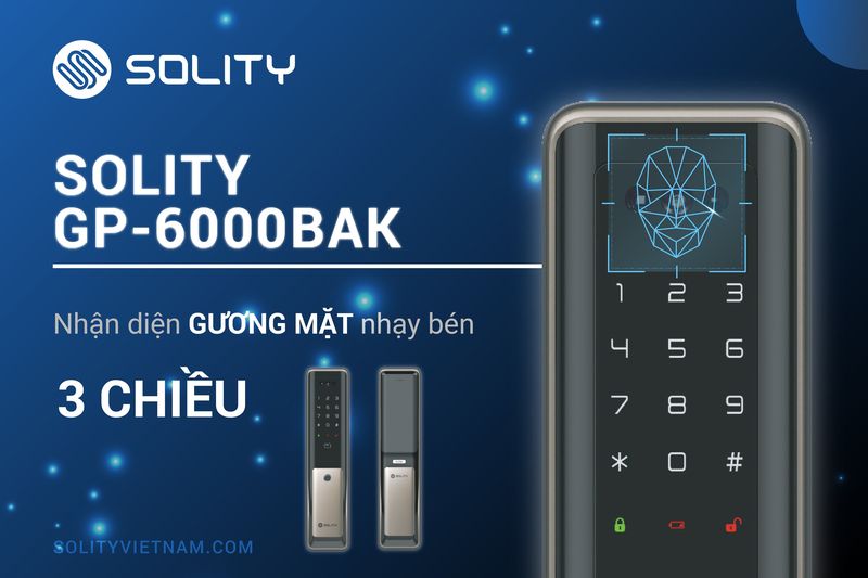 Khóa cửa điện tử nhận diện khuôn mặt Solity GP-6000BAK