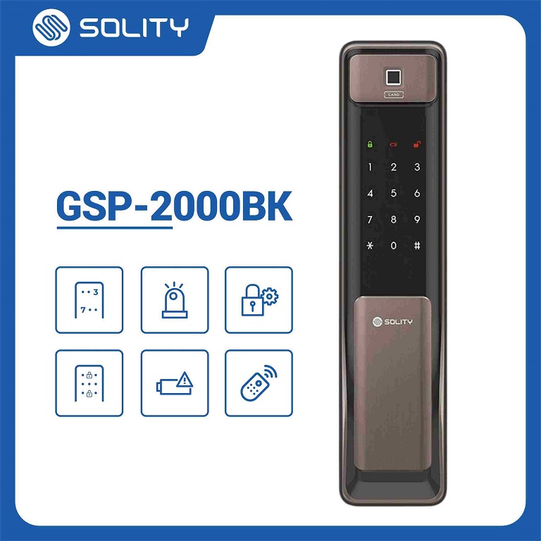 Khóa cửa điện tử vân tay Solity GSP-2000BK