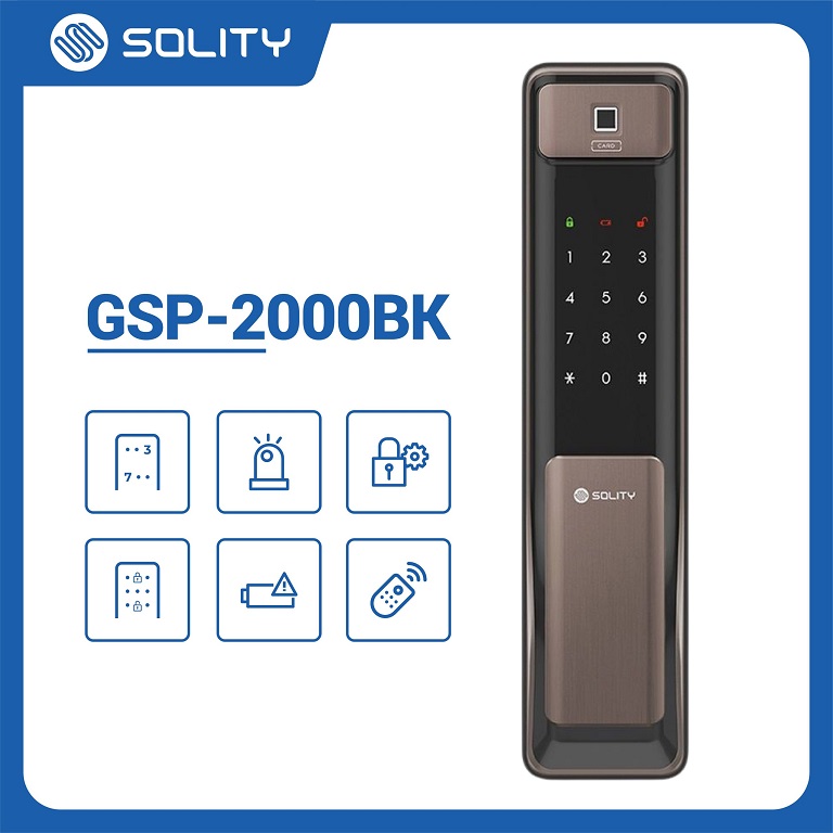 Khóa điện tử cửa gỗ Solity GSP-2000BK