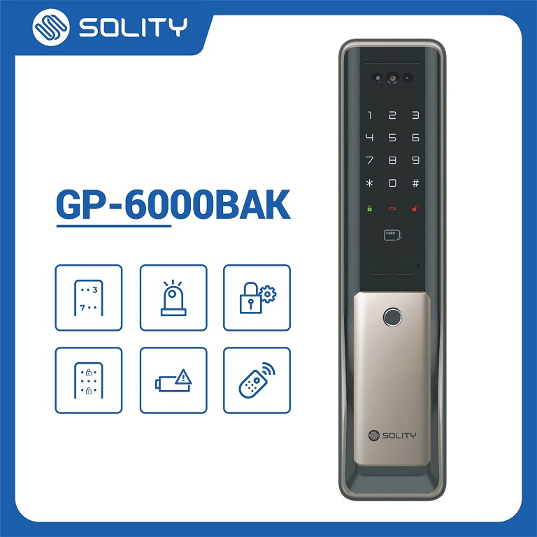 Khóa điện tử thẻ từ cho cửa sắt Solity GP-6000BAK