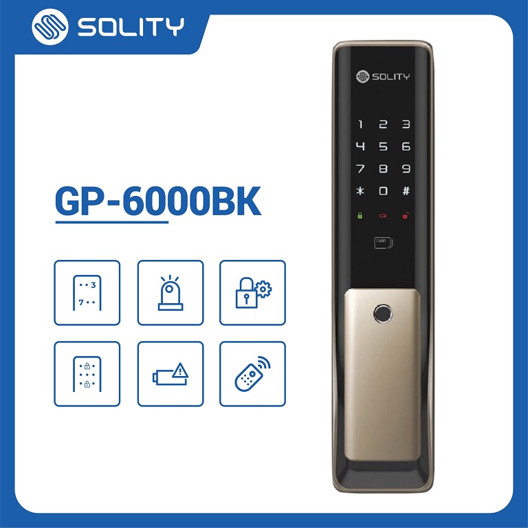 Khóa điện tử vân tay Solity GP-6000BK đa dạng tính năng