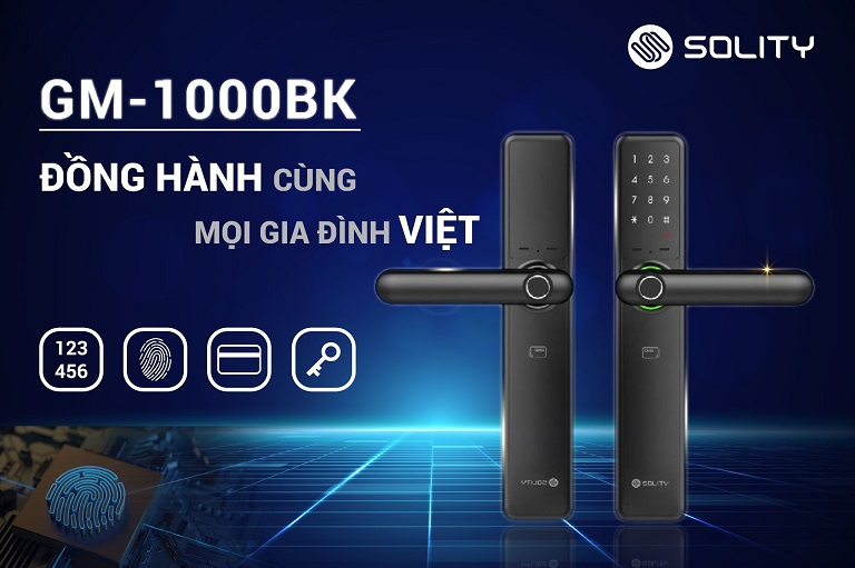 Khóa vân tay cửa nhựa Solity GM-1000BK