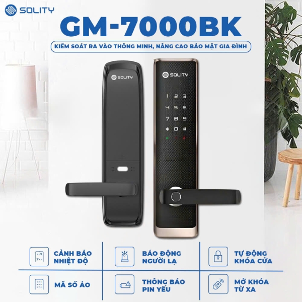 Khóa Cửa Vân Tay Solity GM-7000BK